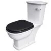 Washington Close Coupled Open Back Lever Flush WC With Soft Close Seat Black - RAK Ceramics