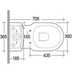 Washington Close Coupled Open Back Lever Flush WC With Soft Close Seat Greige - RAK Ceramics 7 Washington Close Coupled Open Back Lever Flush WC With Soft Close Seat Greige - RAK Ceramics -Lumibath Shop Washington Sizes 1 1