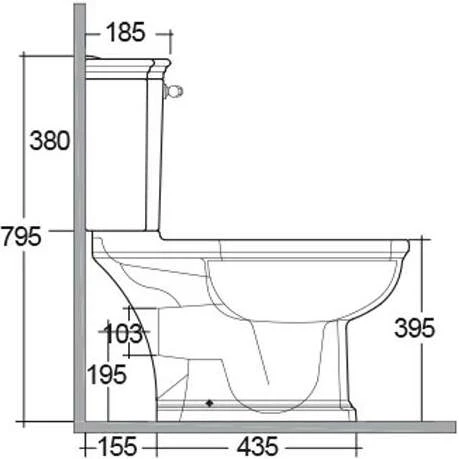 Washington Close Coupled Open Back Lever Flush WC With Soft Close Seat Greige - RAK Ceramics 4 Washington Close Coupled Open Back Lever Flush WC With Soft Close Seat Greige - RAK Ceramics - Image 4