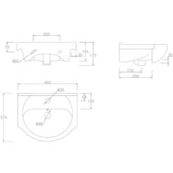 Watervale 450mm Basin Unit & Basin - White Gloss -Lumibath Shop Watervale Vanity Unit 450 Sizes Top