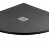 MX Minerals 800 X 800mm Jet Black Slate Effect Quadrant Shower Tray