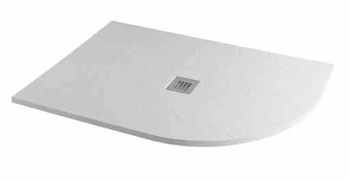 MX Minerals 1200 X 800 RH Ice White Slate Effect Offset Quadrant Shower Tray 1 MX Minerals 1200 X 800 RH Ice White Slate Effect Offset Quadrant Shower Tray