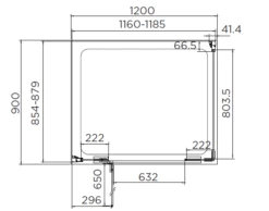 Aquadart Inline 1200 X 900mm 2 Sided Hinge Door Shower Enclosure With Side Panel -Lumibath Shop aq1021