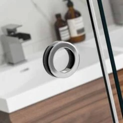 1000mm Matt Black Sliding Wetroom Screen - Rolla 8 By Aquadart -Lumibath Shop aquadart rolla8 handle 2