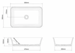 Clearwater Palermo ClearStone Countertop Basin - 550 X 350 - B3CCS -Lumibath Shop b3ccs tech