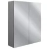 Bali 600mm 2 Door Mirrored Wall Unit - Grey Ash