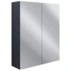 Bali 600mm 2 Door Mirrored Wall Unit - Indigo Ash