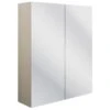 Bali 600mm 2 Door Mirrored Wall Unit - Matt Latte