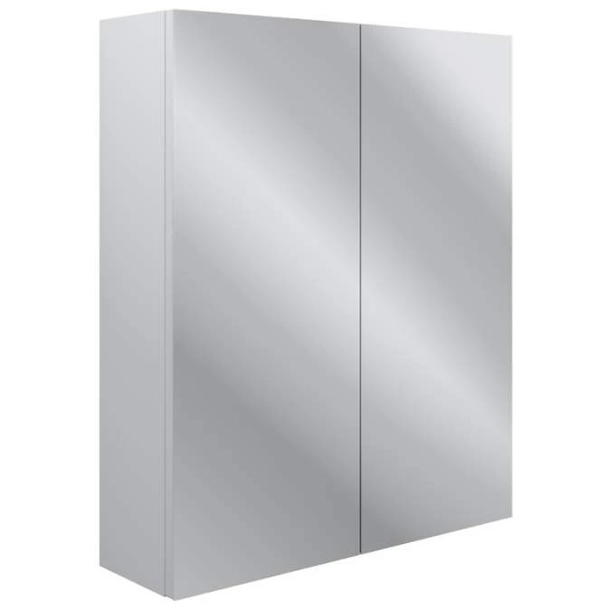 Bali 600mm 2 Door Mirrored Wall Unit - Satin White Ash 1 Bali 600mm 2 Door Mirrored Wall Unit - Satin White Ash