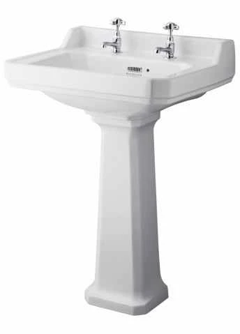 Bayswater Fitzroy 500mm 2 Tap Holes Basin & Full Pedestal 1 Bayswater Fitzroy 500mm 2 Tap Holes Basin & Full Pedestal
