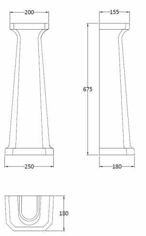 Bayswater Fitzroy 595mm 1 Tap Hole Basin & Full Pedestal 3 Bayswater Fitzroy 595mm 1 Tap Hole Basin & Full Pedestal - Image 3