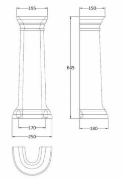 Bayswater Porchester 600mm 1 Tap Hole Basin & Full Pedestal 5 Bayswater Porchester 600mm 1 Tap Hole Basin & Full Pedestal -Lumibath Shop bayc102 tech