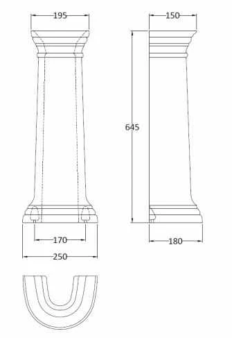 Bayswater Porchester 600mm 1 Tap Hole Basin & Full Pedestal 3 Bayswater Porchester 600mm 1 Tap Hole Basin & Full Pedestal - Image 3