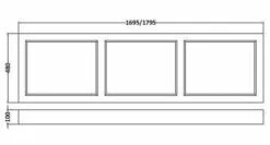 Bayswater 1800mm Bath Front Panel - Plummett Grey -Lumibath Shop bayf137 tech 2