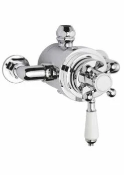 Bayswater Grand Rigid Riser Shower Kit - White & Chrome -Lumibath Shop bays191 2