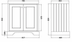 Bayswater 800mm 2-Door Traditional Basin Cabinet - Plummett Grey -Lumibath Shop bayswater 800mm vanity unit tech