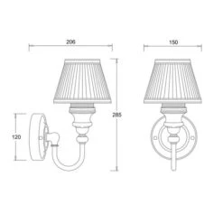 Burlington LED Bathroom Ornate Wall Light With Chrome Base & White Fine Pleated Shade - ELBL22 5 Burlington LED Bathroom Ornate Wall Light With Chrome Base & White Fine Pleated Shade - ELBL22 -Lumibath Shop bl22 tech