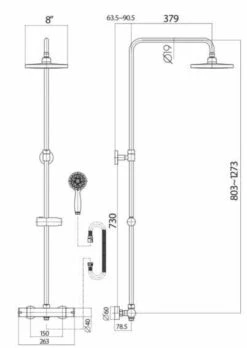 Kate Matt Black Round Dual Head Shower 6 Kate Matt Black Round Dual Head Shower -Lumibath Shop black spec