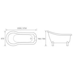 Bourbourg Traditional 1530mm Freestanding Bath Chrome Feet 15 Bourbourg Traditional 1530mm Freestanding Bath Chrome Feet -Lumibath Shop bourbourg tech 1