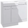 Brace 1100mm Floor Standing LH L-Shape Pack With Basin - Grey Gloss