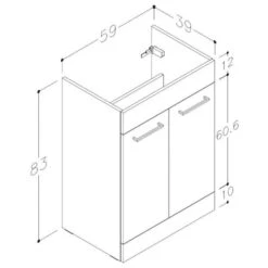 Brace 1100mm Floor Standing LH L-Shape Pack With Basin - Anthracite Gloss -Lumibath Shop brace base tech 1
