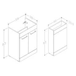 Brace 1100mm Floor Standing LH L-Shape Pack With Basin - Grey Gloss -Lumibath Shop brace tech