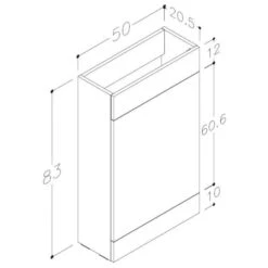 Brace 1100mm Floor Standing LH L-Shape Pack With Basin - White Gloss -Lumibath Shop brace wc tech 2