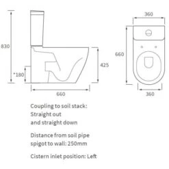 Campbell Rimless Close Coupled Fully Shrouded Toilet & Soft Closed Seat -Lumibath Shop campbell wc2 spec