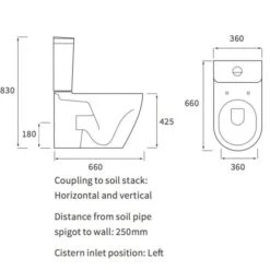 Campbell Close Coupled Toilet & Soft Closed Seat -Lumibath Shop cample cc toilet tech