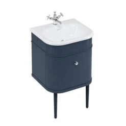 Burlington Chalfont Matt Blue 550mm Single Drawer Traditional Vanity Unit & Basin -Lumibath Shop chalfont 550 blue blue legs