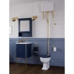 Burlington Chalfont Matt Blue 550mm Single Drawer Traditional Vanity Unit & Basin -Lumibath Shop chalfont 550 blue lifestyle 1
