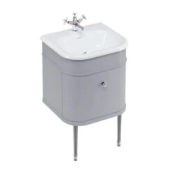 Burlington Chalfont Matt Grey 550mm Single Drawer Traditional Vanity Unit & Basin 8 Burlington Chalfont Matt Grey 550mm Single Drawer Traditional Vanity Unit & Basin -Lumibath Shop chalfont 550 grey chrome legs
