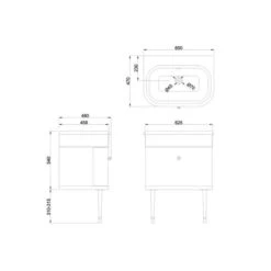 Burlington Chalfont Matt Grey 650mm Single Drawer Traditional Vanity Unit & Basin -Lumibath Shop chalfont 650 tech 1
