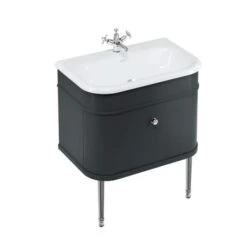 Burlington Chalfont Matt Black 750mm Single Drawer Traditional Vanity Unit & Basin 8 Burlington Chalfont Matt Black 750mm Single Drawer Traditional Vanity Unit & Basin -Lumibath Shop chalfont 750 black chrome legs