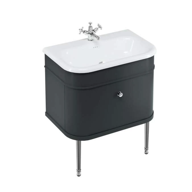 Burlington Chalfont Matt Black 750mm Single Drawer Traditional Vanity Unit & Basin 3 Burlington Chalfont Matt Black 750mm Single Drawer Traditional Vanity Unit & Basin - Image 3