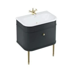 Burlington Chalfont Matt Black 750mm Single Drawer Traditional Vanity Unit & Basin 10 Burlington Chalfont Matt Black 750mm Single Drawer Traditional Vanity Unit & Basin -Lumibath Shop chalfont 750 black gold legs