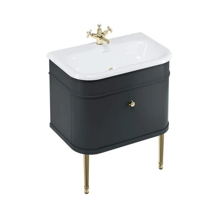 Burlington Chalfont Matt Black 750mm Single Drawer Traditional Vanity Unit & Basin 5 Burlington Chalfont Matt Black 750mm Single Drawer Traditional Vanity Unit & Basin - Image 5