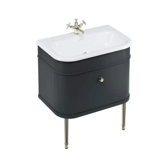 Burlington Chalfont Matt Black 750mm Single Drawer Traditional Vanity Unit & Basin 4 Burlington Chalfont Matt Black 750mm Single Drawer Traditional Vanity Unit & Basin - Image 4