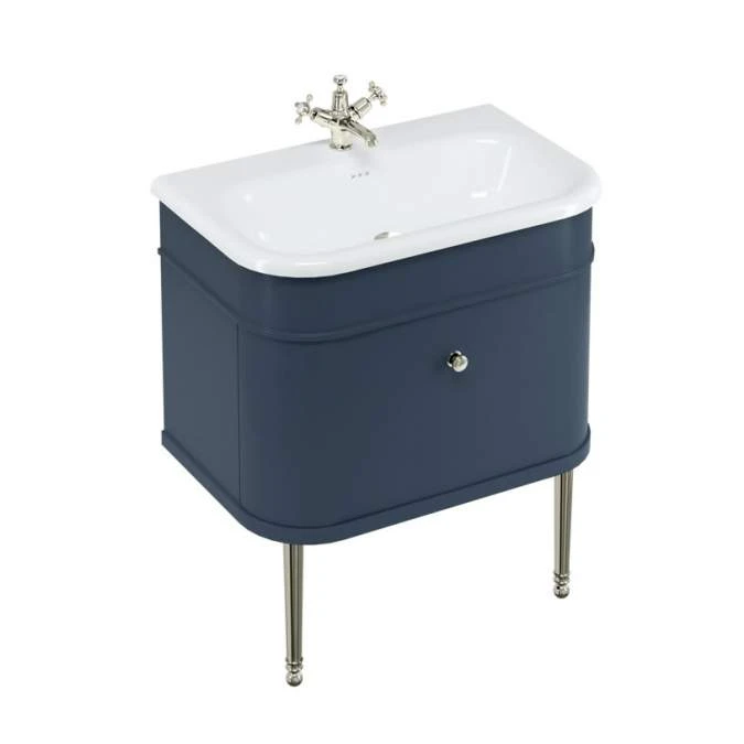 Burlington Chalfont Matt Blue 750mm Single Drawer Traditional Vanity Unit & Basin 4 Burlington Chalfont Matt Blue 750mm Single Drawer Traditional Vanity Unit & Basin - Image 4