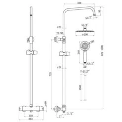 Supreme Brushed Brass Dual Head Bar Mixer Shower Rigid Riser 5 Supreme Brushed Brass Dual Head Bar Mixer Shower Rigid Riser -Lumibath Shop cool touch brass shower tech