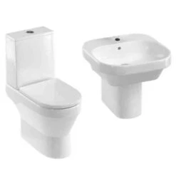 Britton Curve 2 4 Piece Rimless Toilet & Basin Set