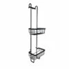 Roman Matt Black Double Hook Over Shower Basket With Hooks - RSB01B