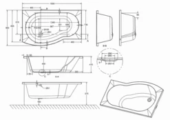 ClearGreen EcoRound 1500 X 900mm Shower Reinforced Bath 6 ClearGreen EcoRound 1500 X 900mm Shower Reinforced Bath -Lumibath Shop drawings BS1592LR19