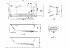ClearGreen Sustain 1600 X 700mm Reinforced Single Ended Bath -Lumibath Shop drawings BSA1602HR4