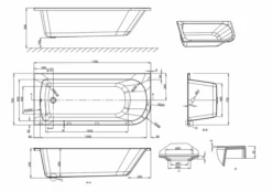 ClearGreen Viride 1700 X 750mm Offset Reinforced Single Ended Bath -Lumibath Shop drawings R38BS 1777H L