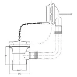 Hudson Reed Chrome Retainer Bath Waste With Metal Plug & Ball Chain -Lumibath Shop e347 technical 1