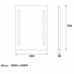 Horton Illuminated Mirror - Battery Powered - 700 X 500 - Croydex -Lumibath Shop e748da754be8931673ad8c4994df9c60 1