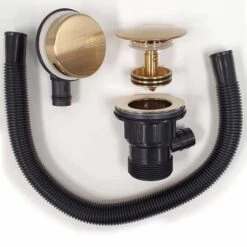 Easyclean Sprung Plug Bath Waste - Brushed Brass - Nuie -Lumibath Shop e827 1