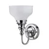 Burlington LED Bathroom Ornate Wall Light With Chrome Base & Opal Glass Shade - ELBL21
