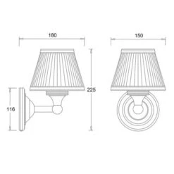 Burlington LED Bathroom Round Wall Light With Chrome Base & White Fine Pleated Shade - ELBL12 -Lumibath Shop elbl12